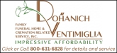 Dohanich Ventimiglia Family Funeral Home & Cremation Related Service,Inc. Sponsorship Banner